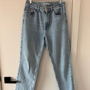 Wide legs Zara Sky Blue Denim Pants